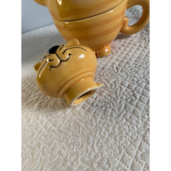 THT Designs Cat Teapot Stacked Cup and Pot Set Cat with fish tag - Picture 4 of 9